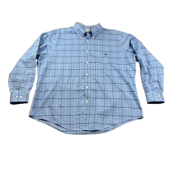 Brooks Brothers Other - Brooks Brothers Regent Fit Blue Windowpane Plaid Button Down Shirt, Size XXL